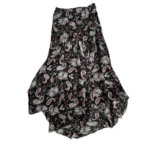 Vintage YTK Paisley skirt, asymmetrical hem, Ruffle, fairy, Dark academia Size 8 - Picture 3 of 7